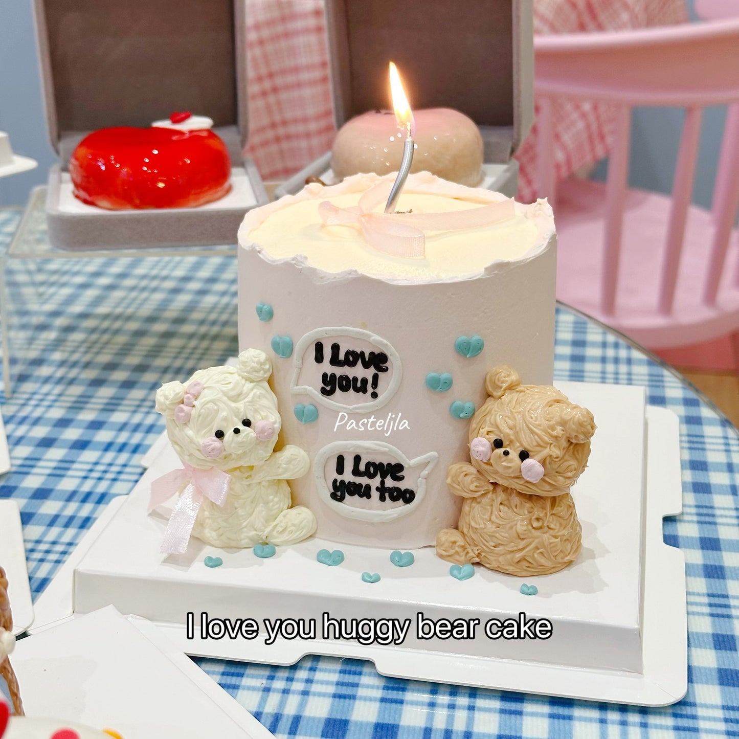 I love you huggy bear cake
