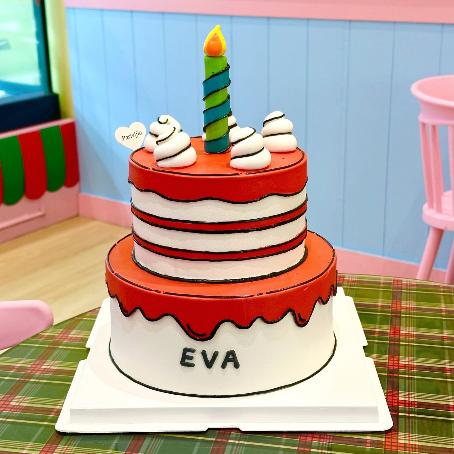 Two tier 2D comic cake