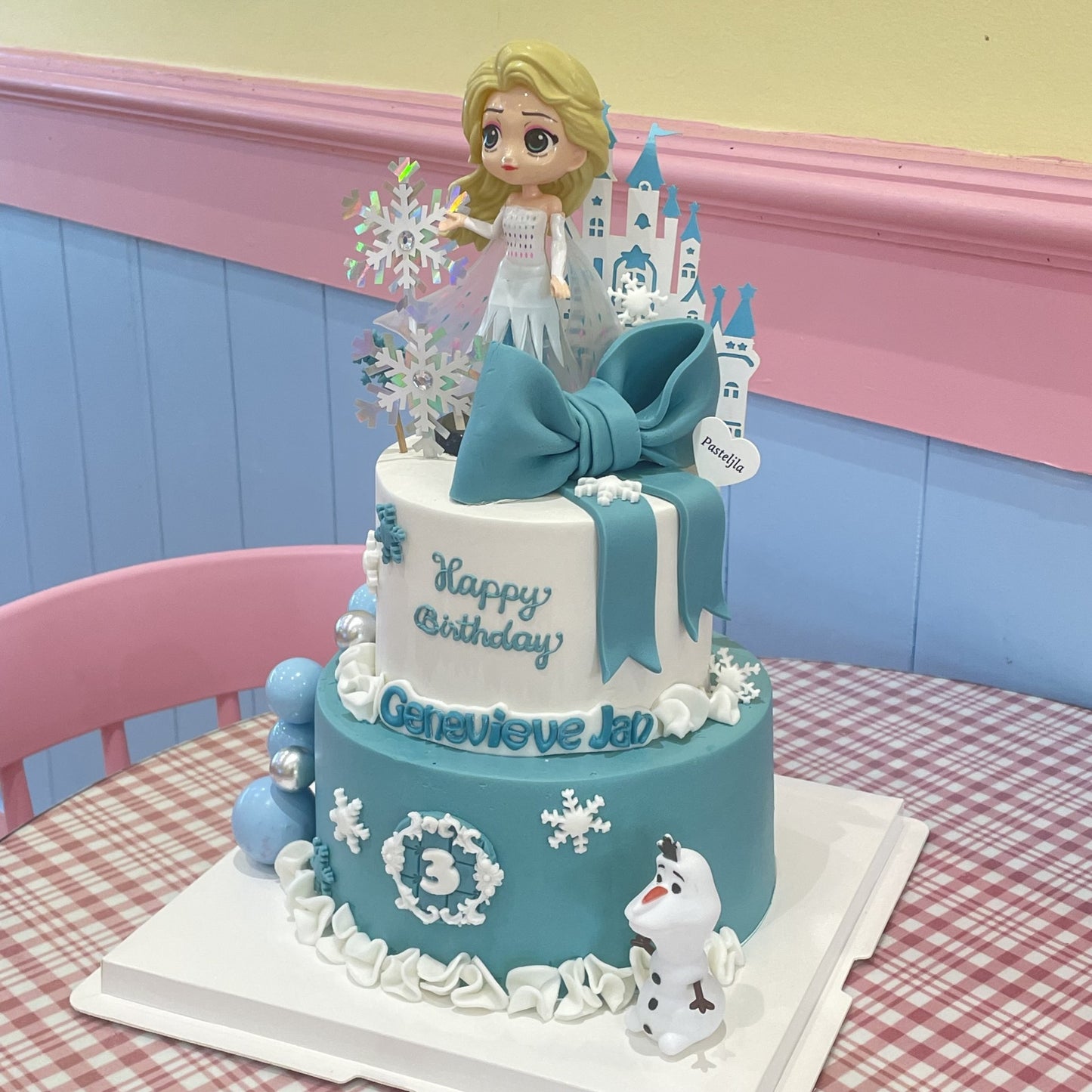 Two tier frozen Elsa cake