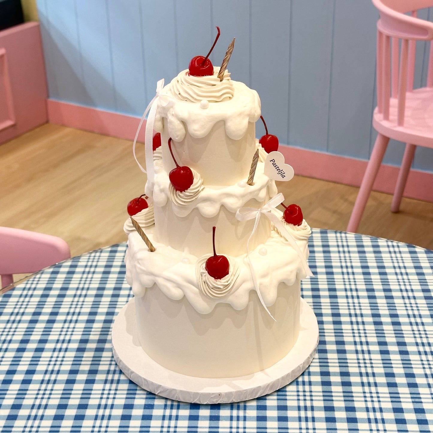 Three tier cherry cake
