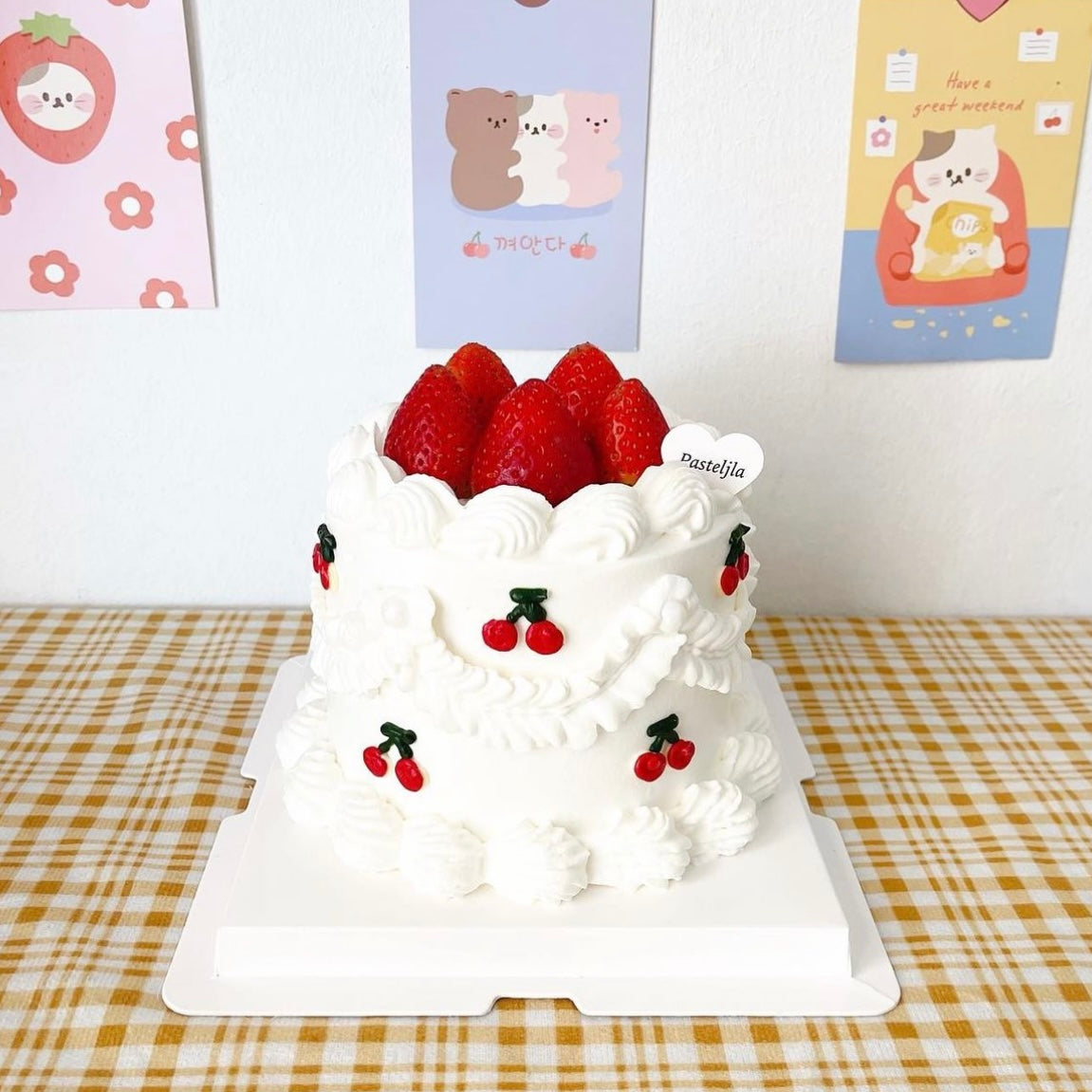 Cherry strawberry cake