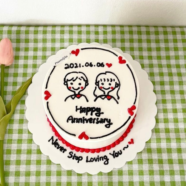 Minimalist couple cake