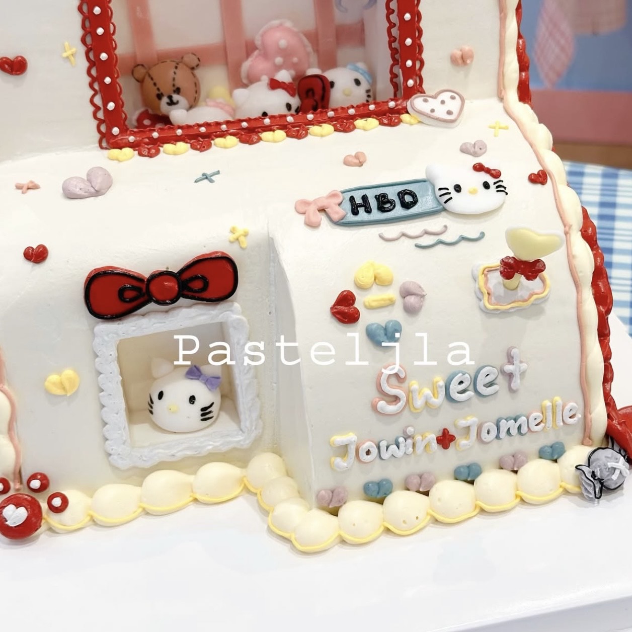 Hello kitty claw machine cake