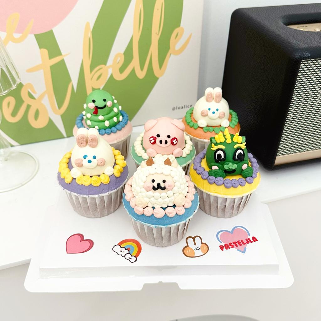 3D animals cupcakes