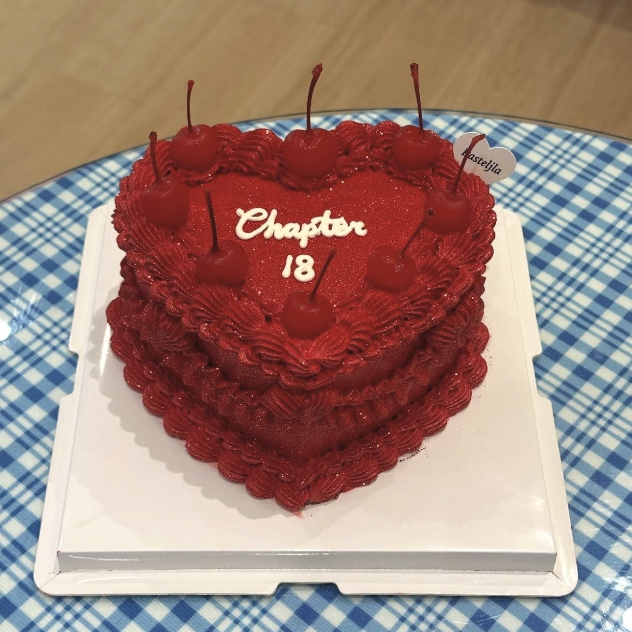Elsie red cherry glitter cake