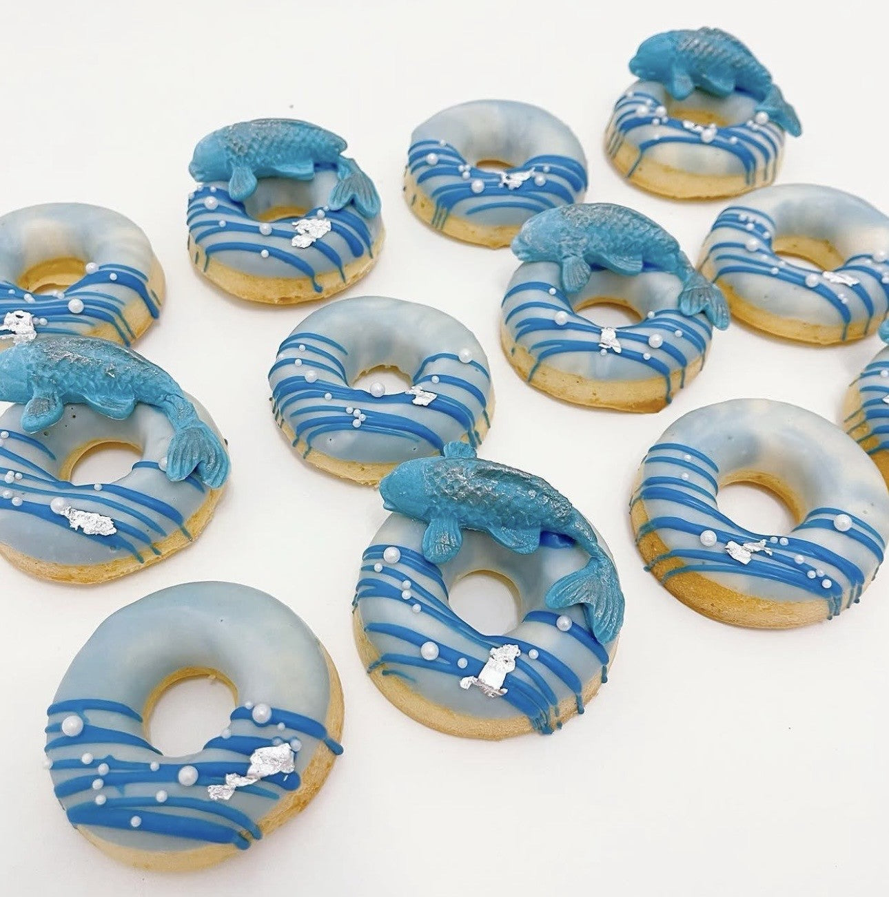 Blue fish theme doughnuts