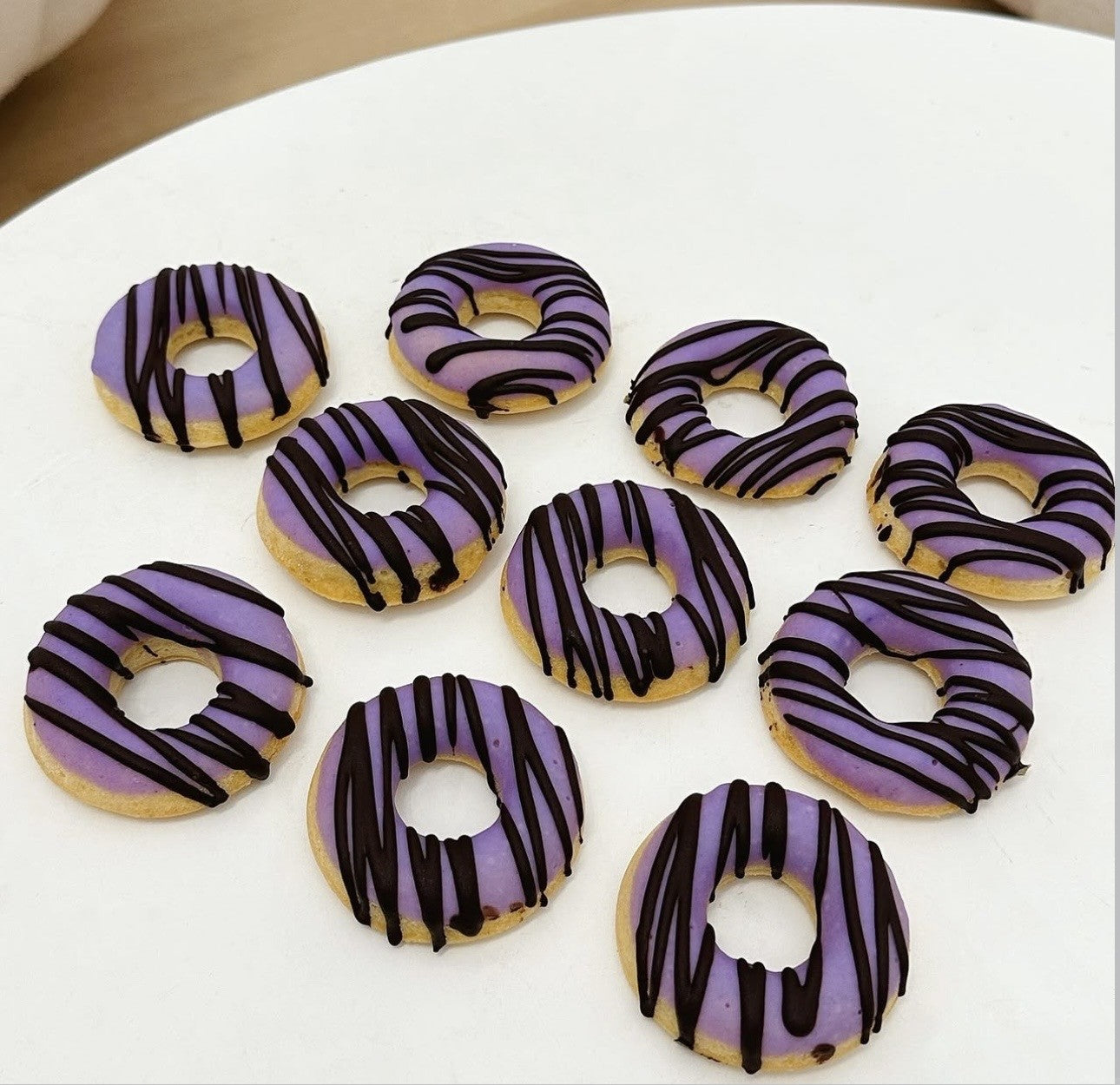 Purple and black theme doughnuts