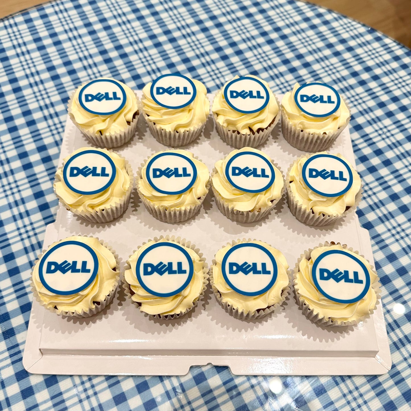 Custom Logo Buttercream Cupcakes