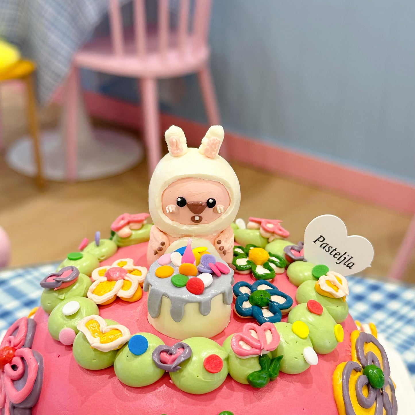 Colorful Loopy in Bunny Costume Cake