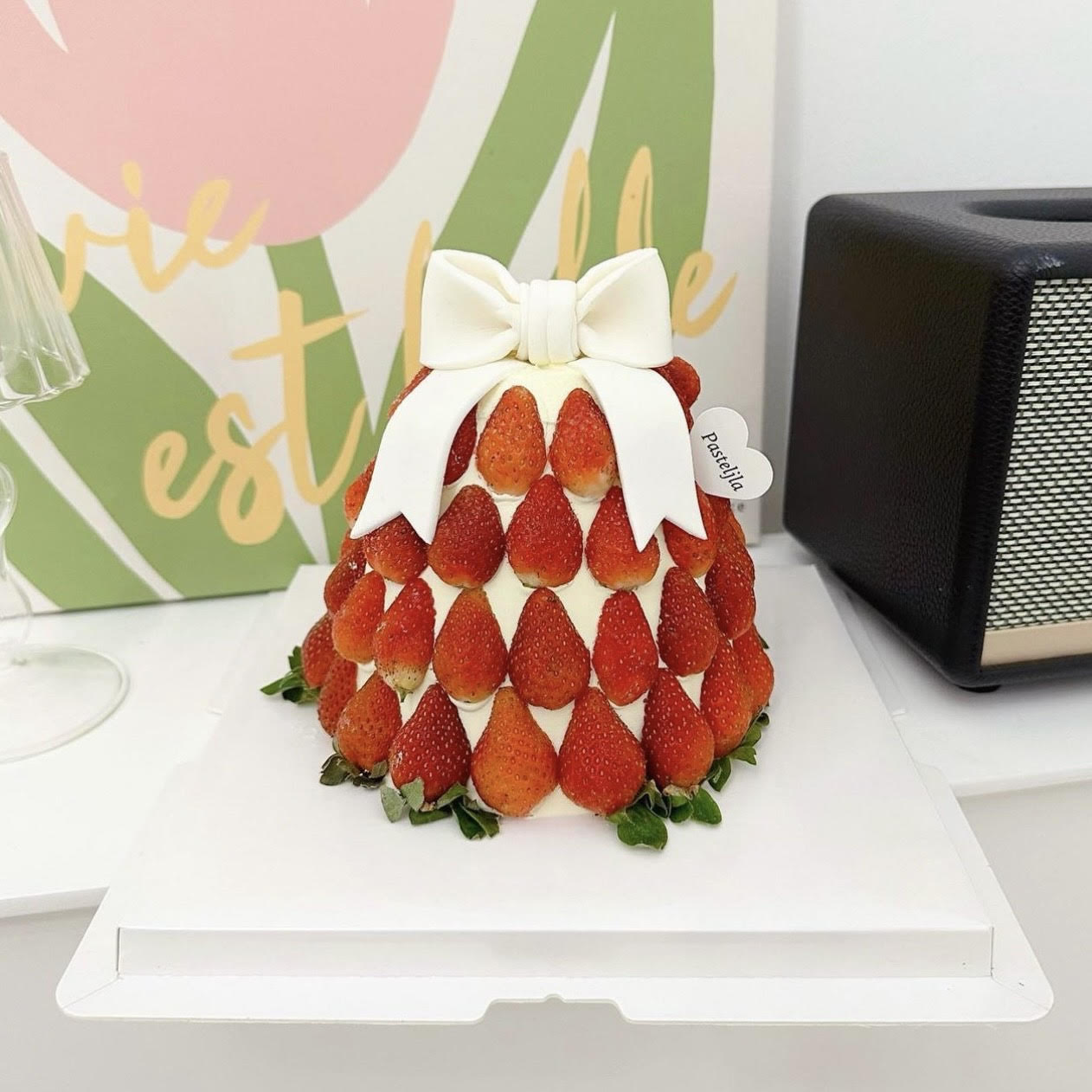 Ribbon Strawberry Cake