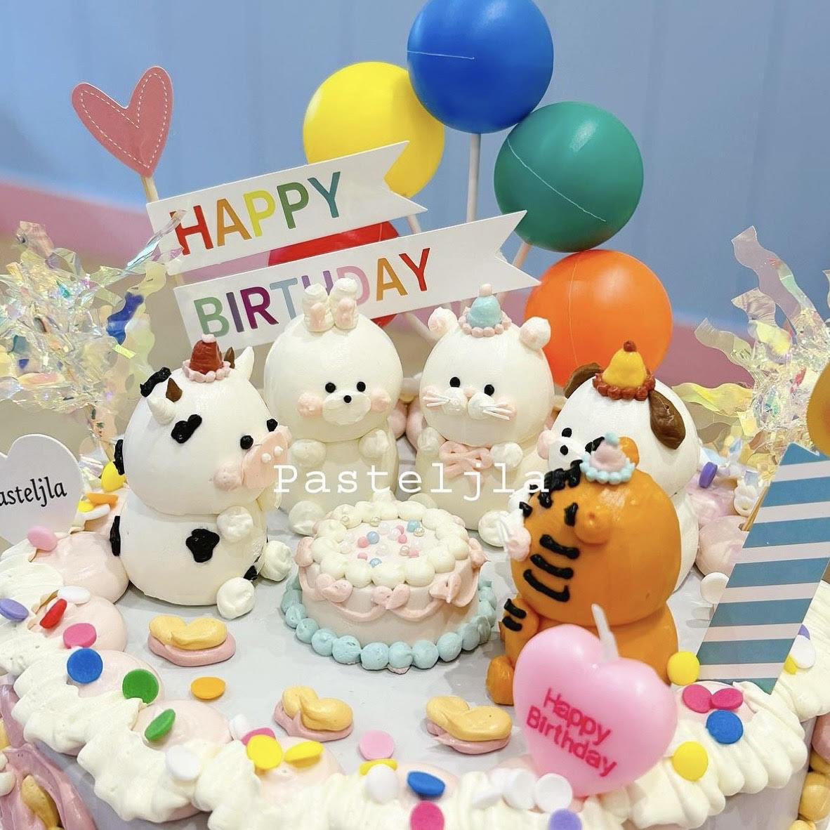 Purple Animal Party Cake