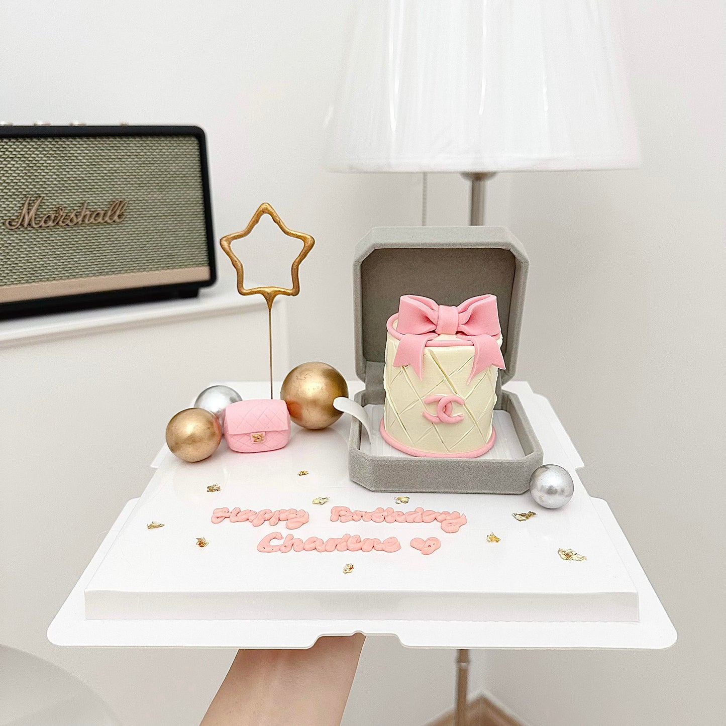 Pink Chanel Ring Cake