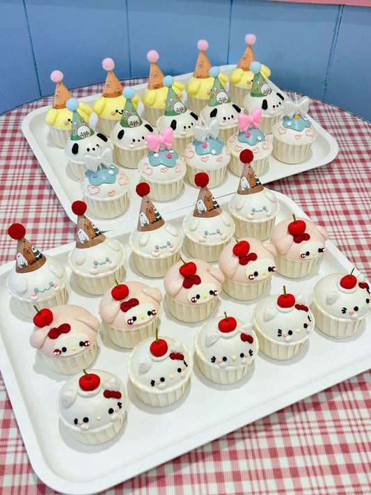 Cute round Sanrio cupcakes 