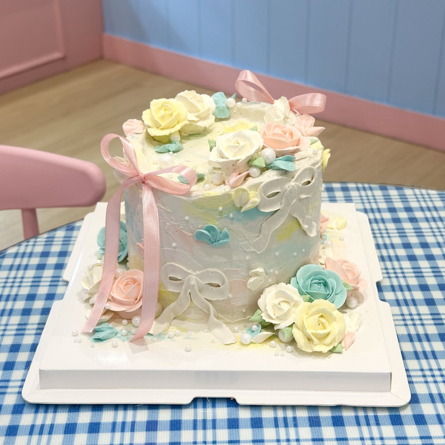 Floral pastel rose cake