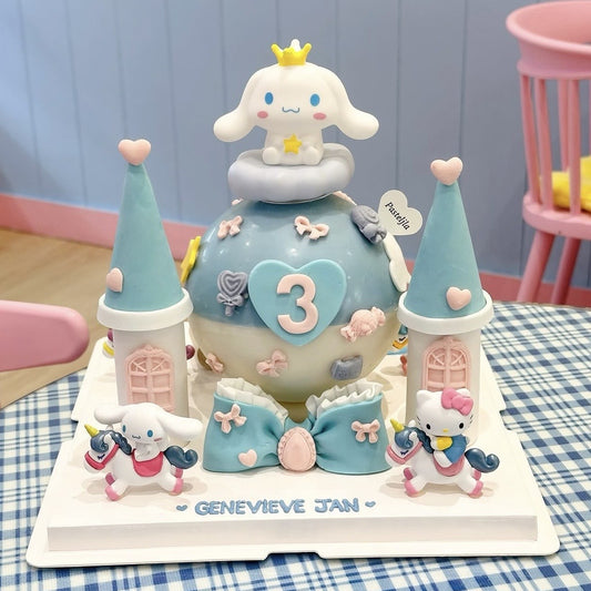 Cinnamoroll piñata castle cake 