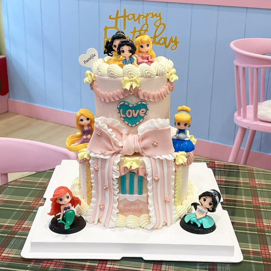 Two tier Disney princess cake 