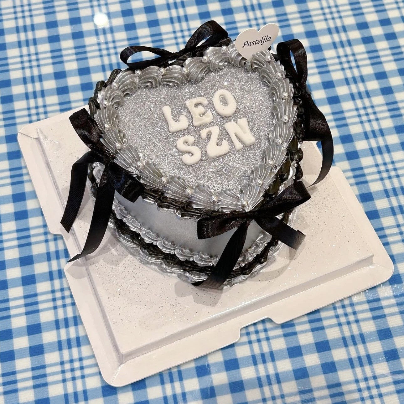 Silver glitter cake