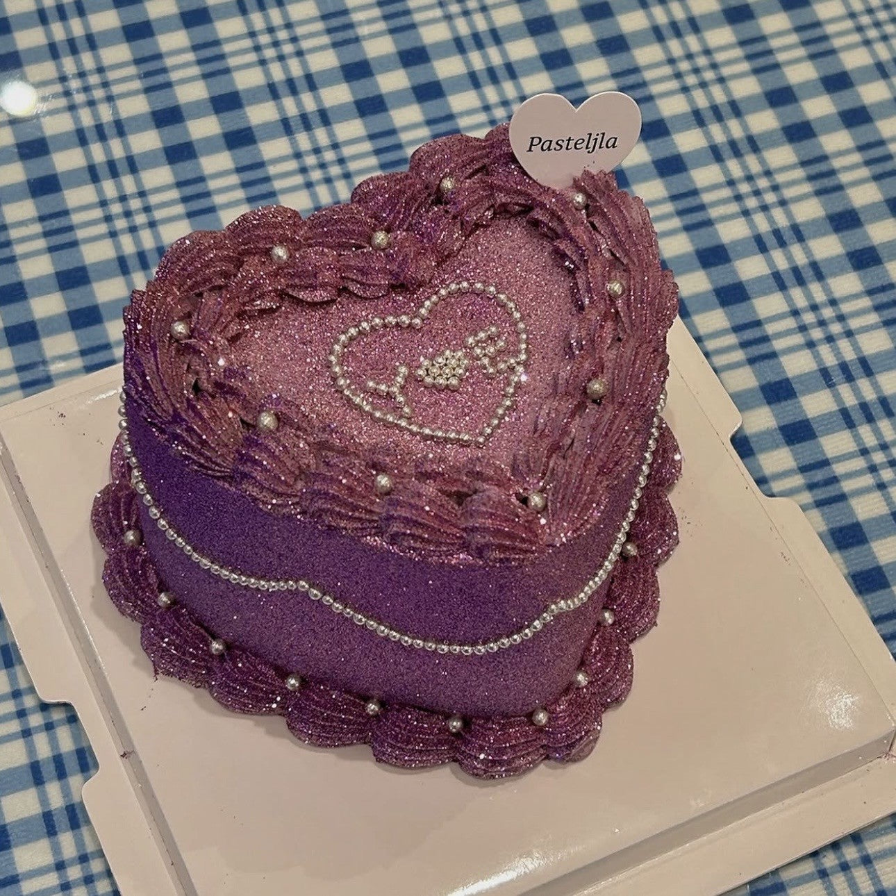 Purple glitter cake