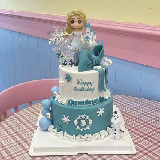 Two tier frozen Elsa cake