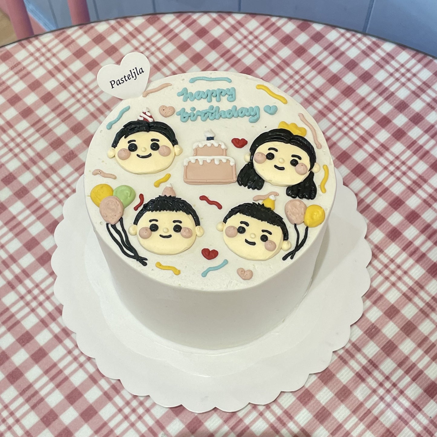 Handrawn family cake
