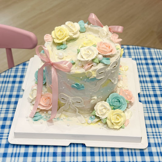 Floral pastel rose cake