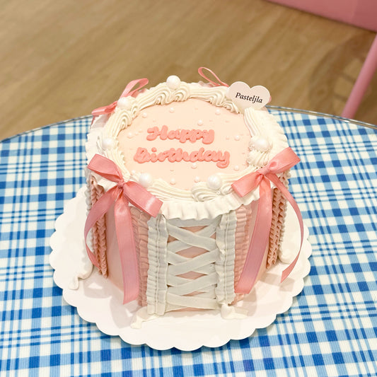 Pink and White Ballerina Coquette Cake