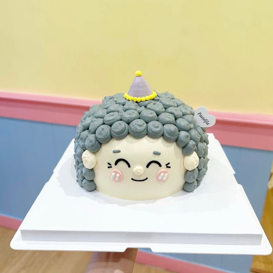 Grey hair granny cake