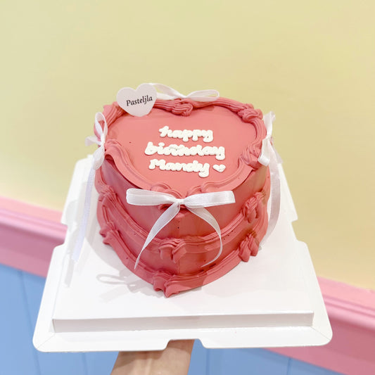 Heart shape coquette cake