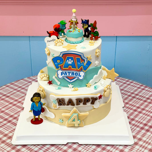 Two tier paw patrol cake