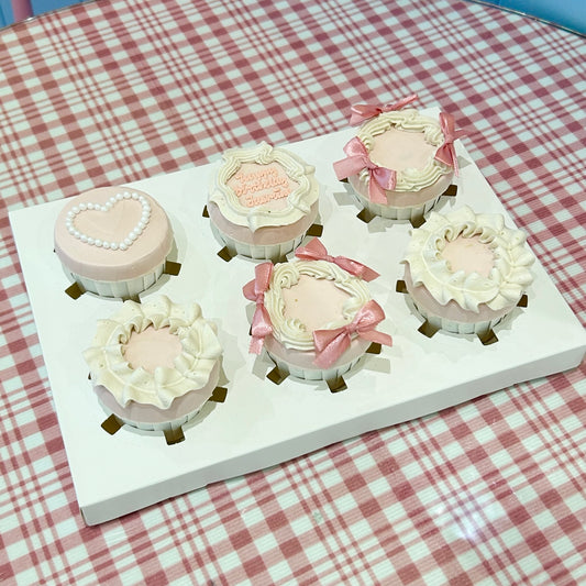 Elegant pink and white cupcakes