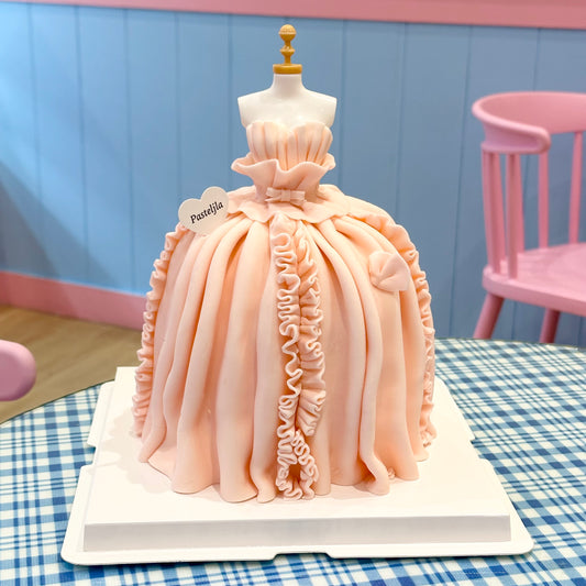 Pink Wedding Dress Cake