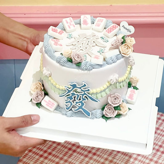 Floral mahjong cake