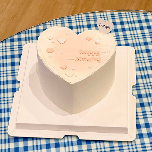 Heart shape soft tone cake