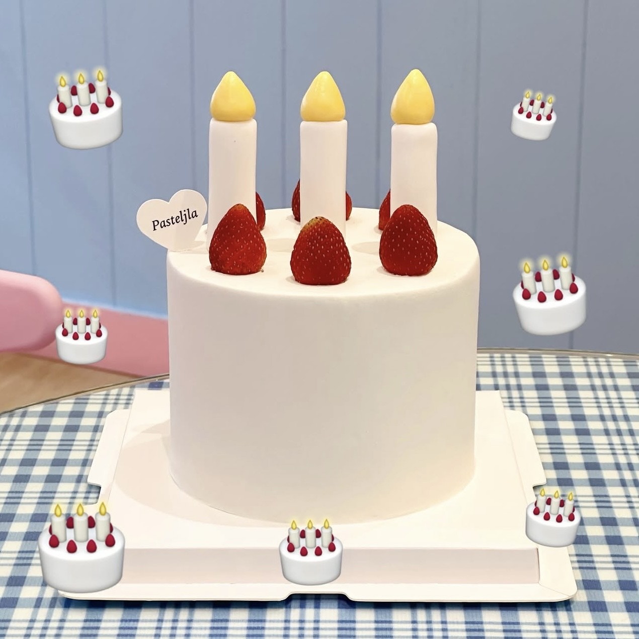 Birthday cake emoji cake
