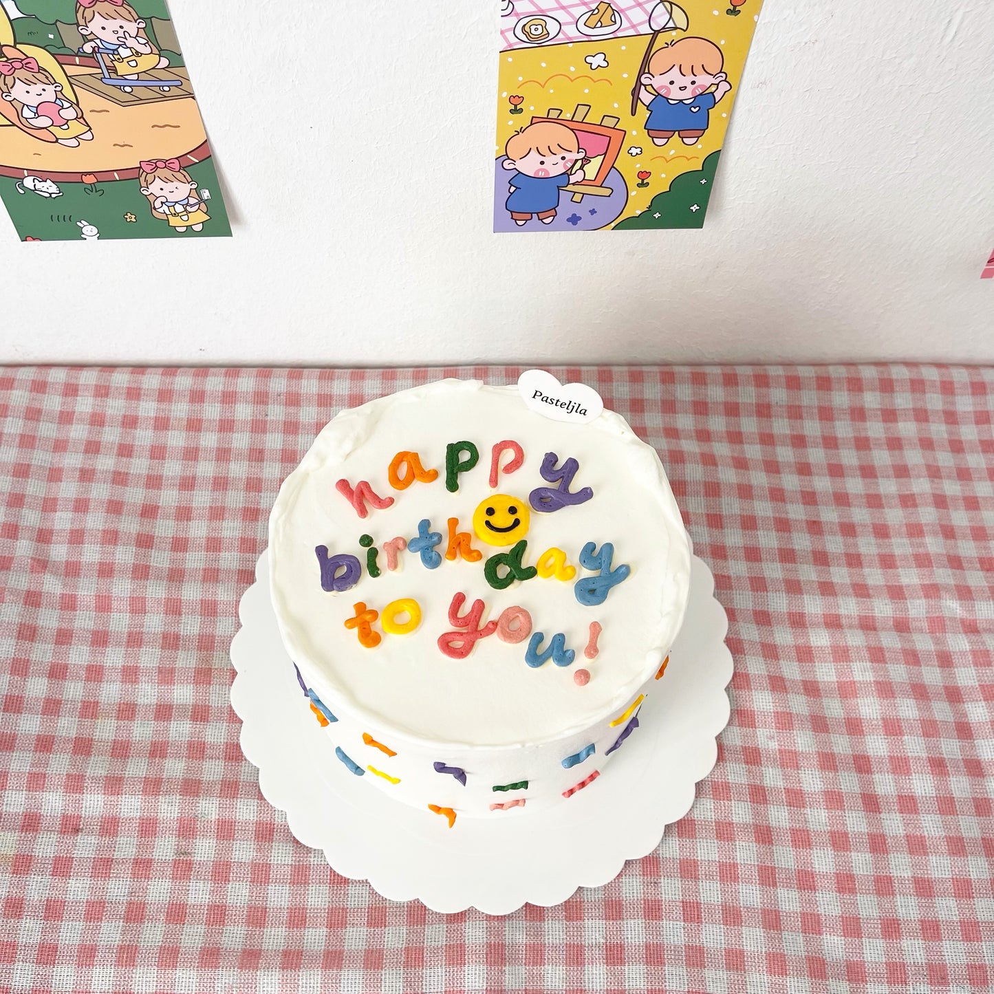 Colorful happy birthday cake