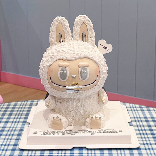 Labubu Zimomo angel in clouds cake 