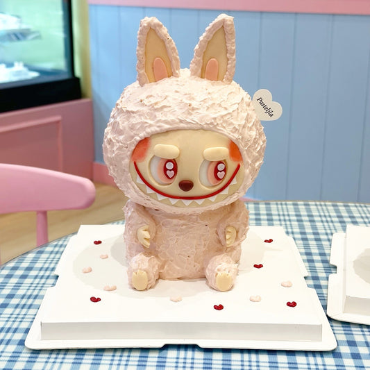 Pink 3D Labubu cake 2.0