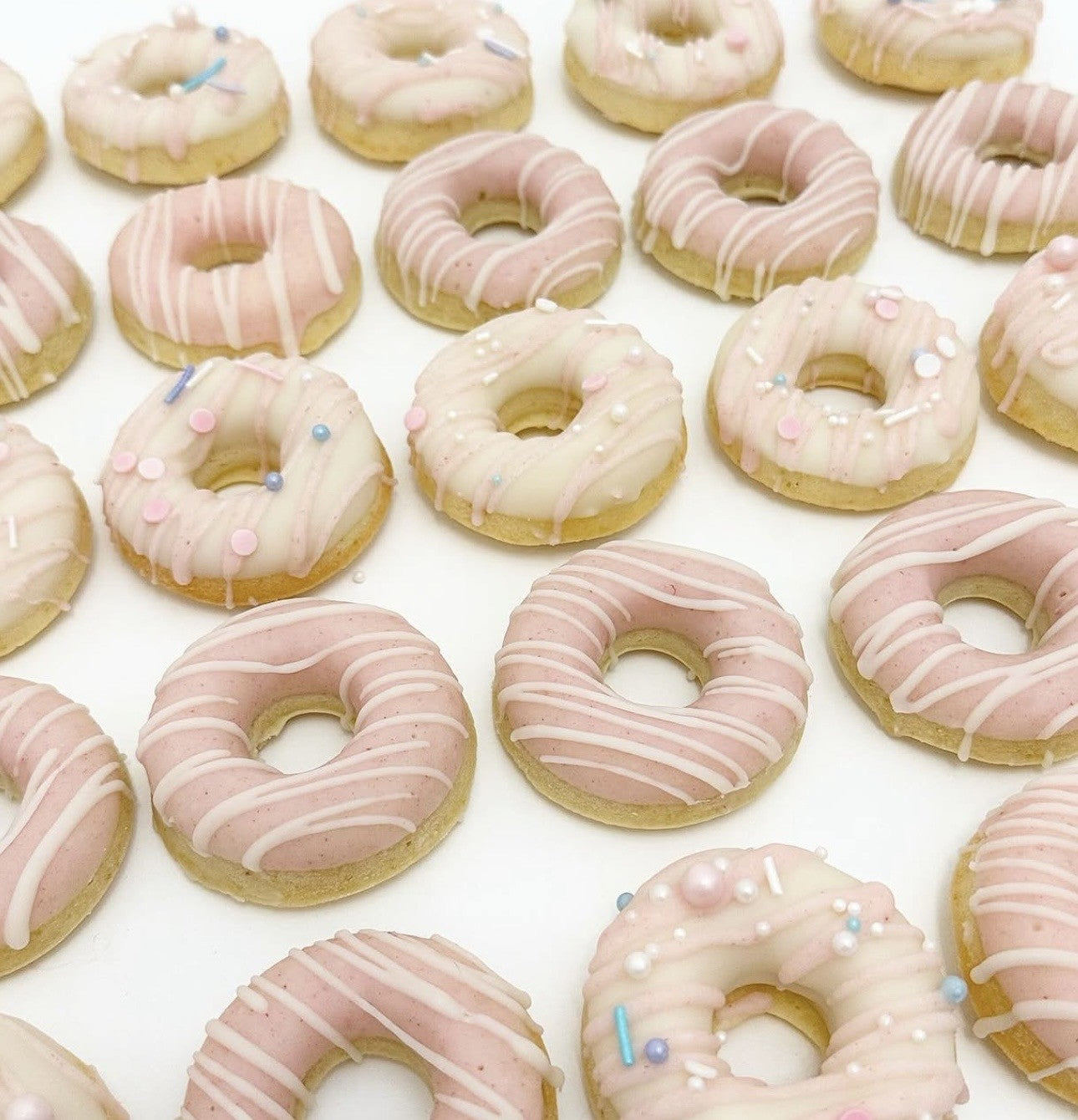 Pink white doughnuts