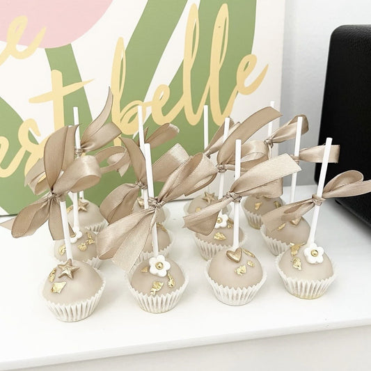 Gold and rose gold cake pops 