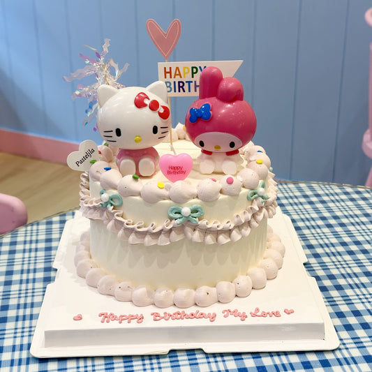 Hello kitty and Melody cake