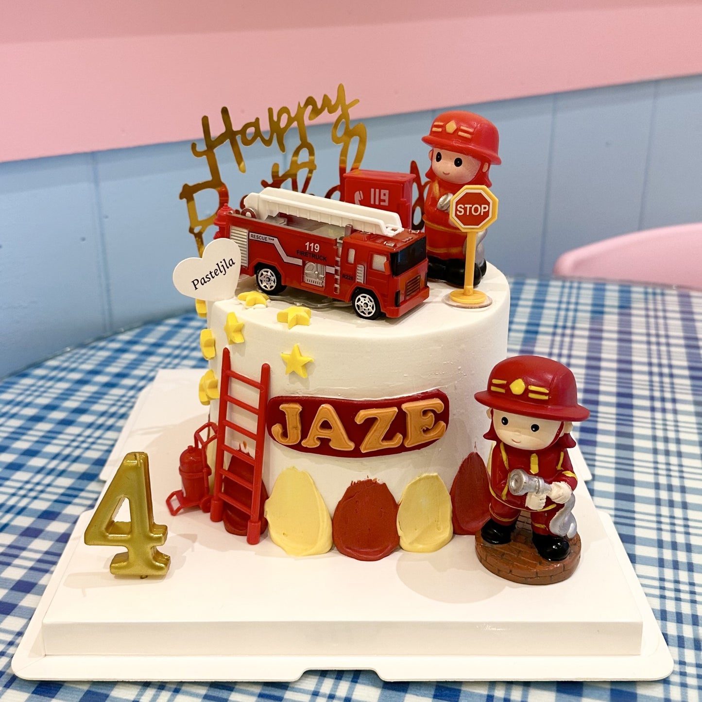 Firefighter bomba cake
