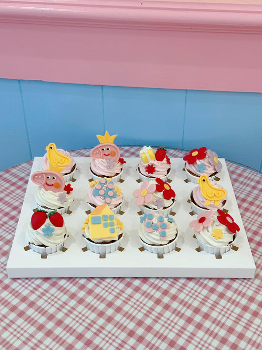Pink peppa pig cupcakes