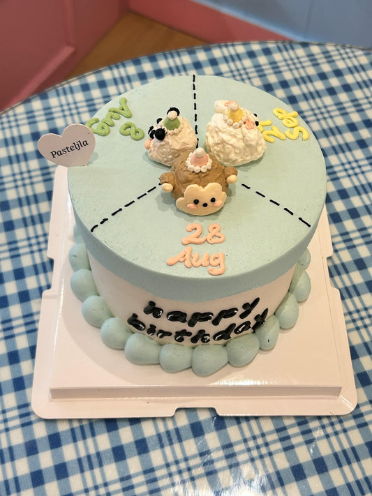 Pastel Blue 3D animal head cake