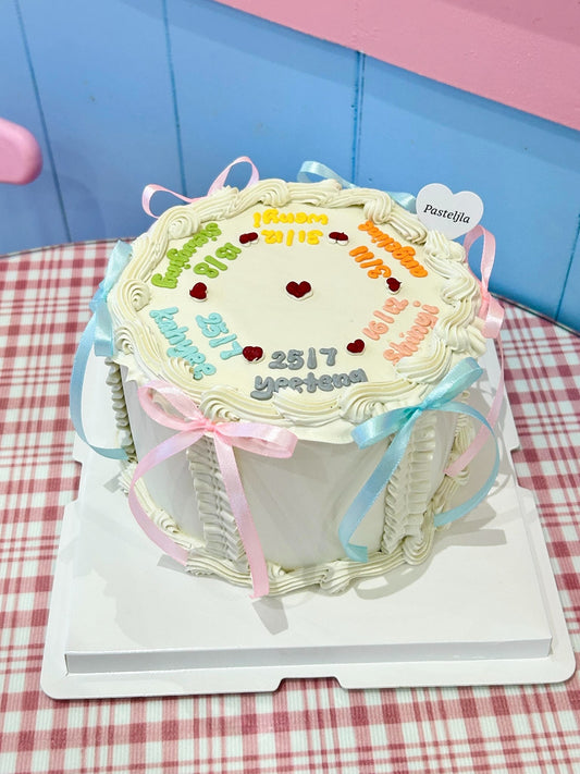 Vintage Pastel coquette friendship cake