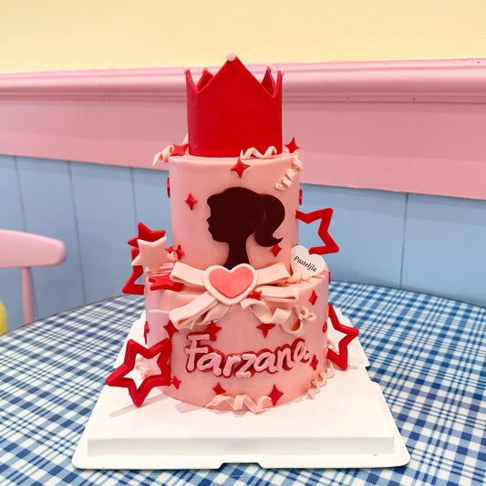 Two Tier Barbie Theme Cake