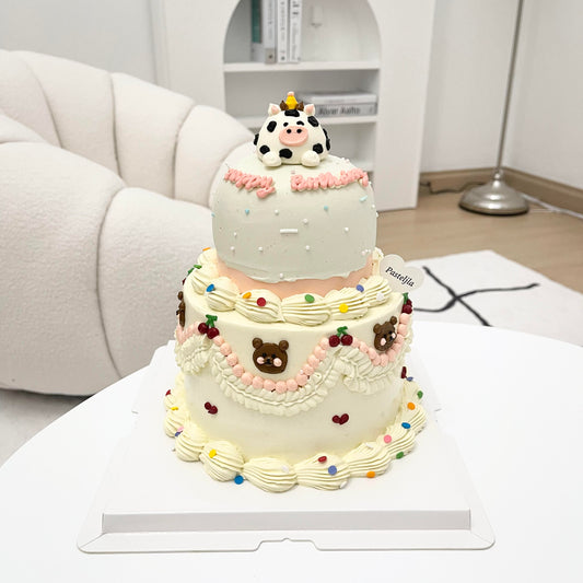 Two Tier Cow Cake