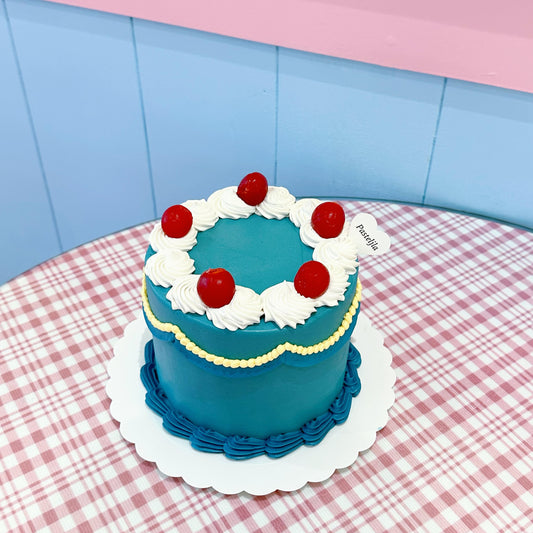 Vintage Navy Blue Cake