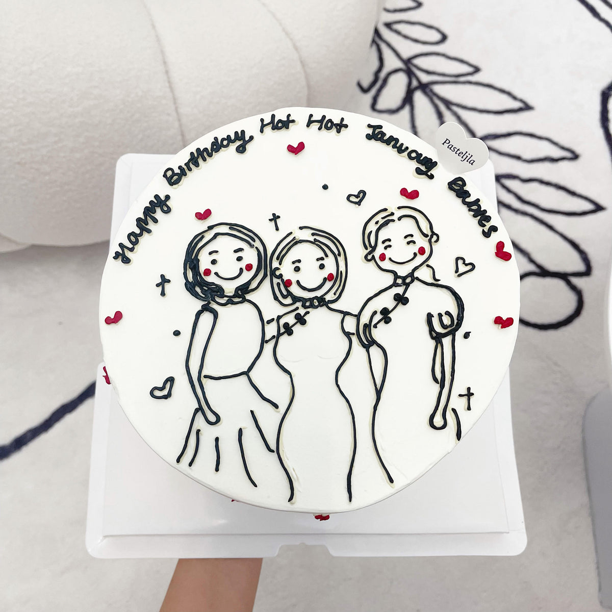 Black and White Portrait Drawing Cake – Pasteljla