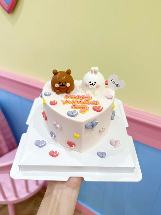 Couple Bear and Bunny Cake