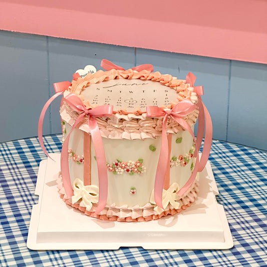 Pink vintage burnaway cake